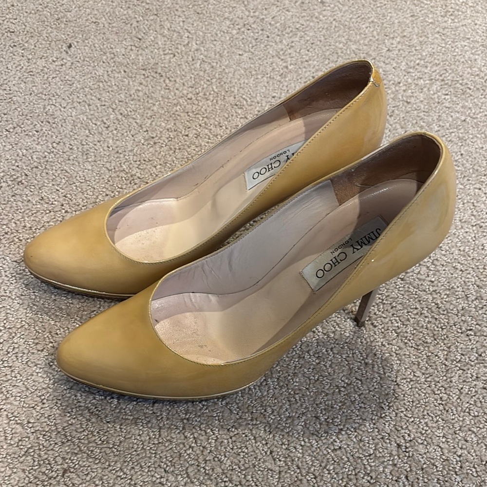 Jimmy Choo Aimee Leather Pump Platform Heels